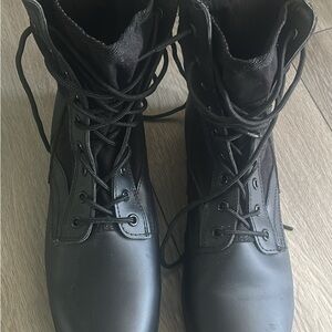 Black Lace-Up Combat Boots